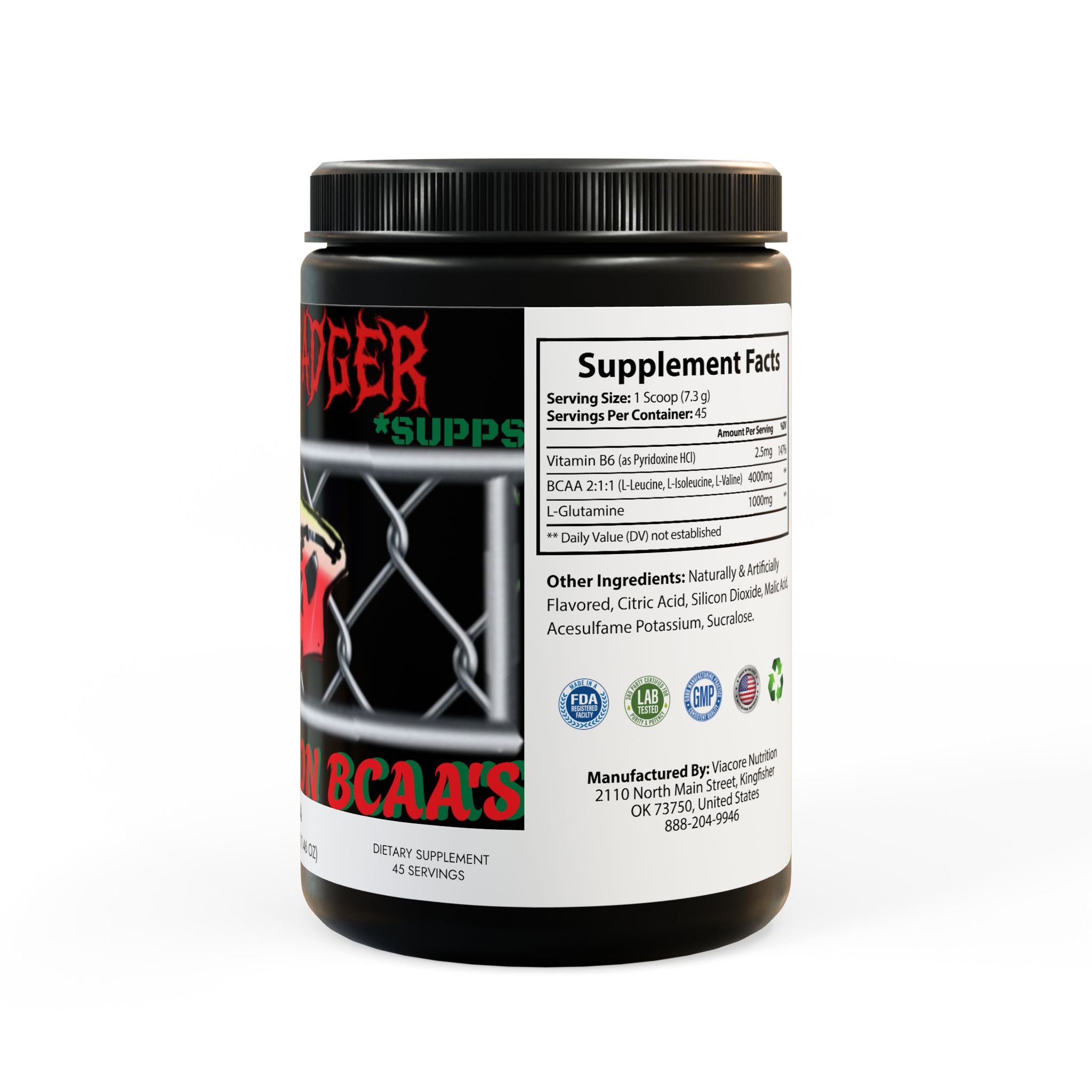 BCAA Supplement, WATERMELON (325g, 11.46oz, 45 servings)