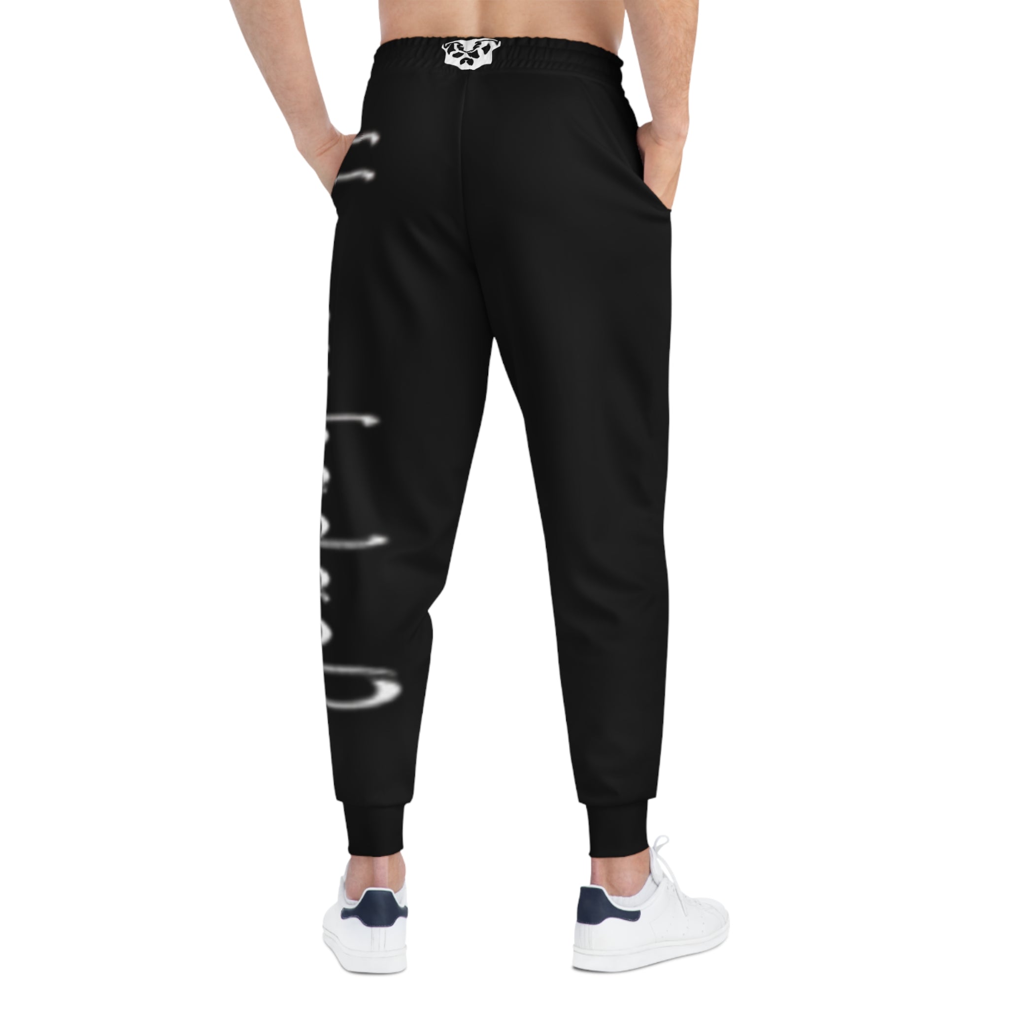 Side leg HUSTLER Joggers (Cuffed/ White )