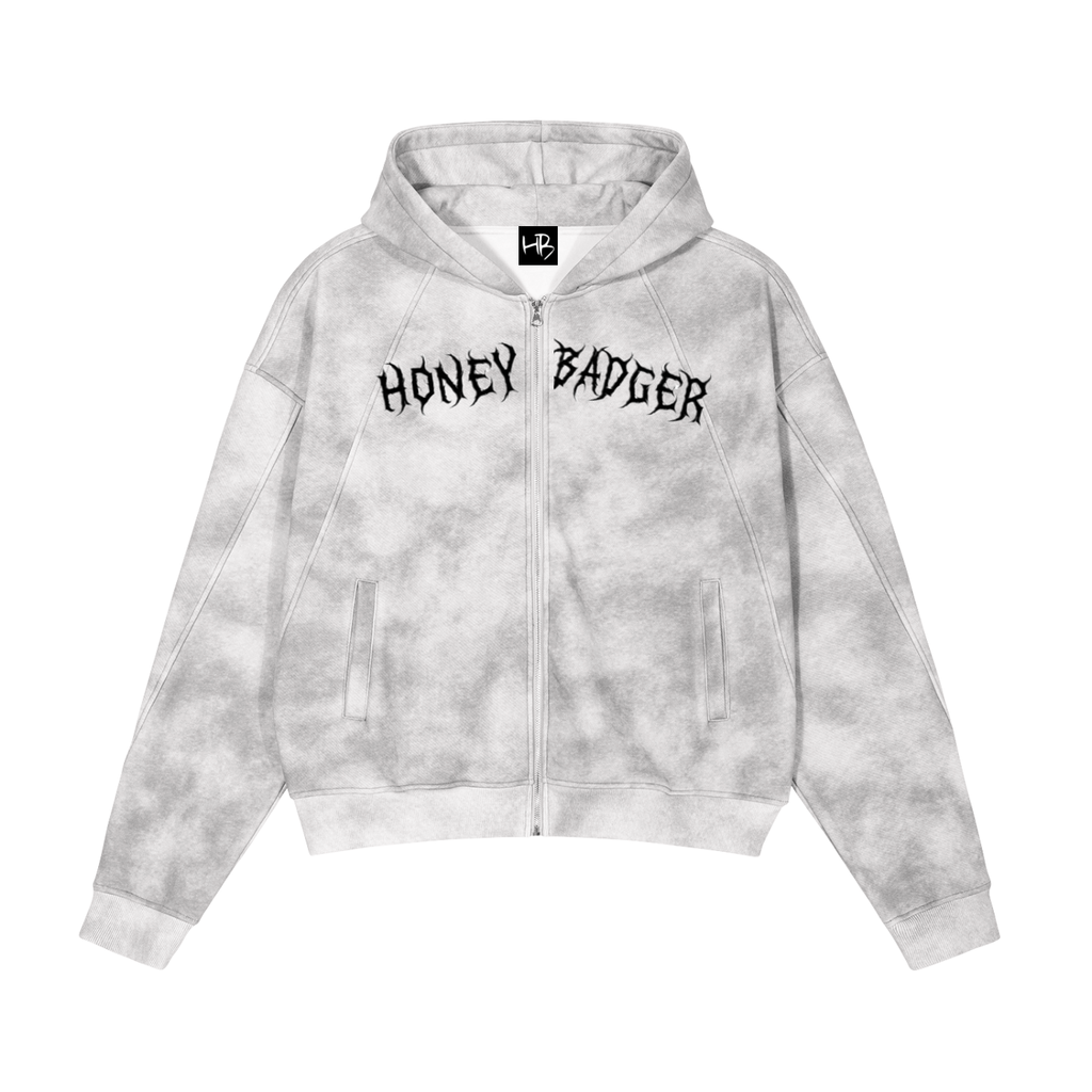 VENGEANCE Snow Washed Zip-Up Fleece Hoodie