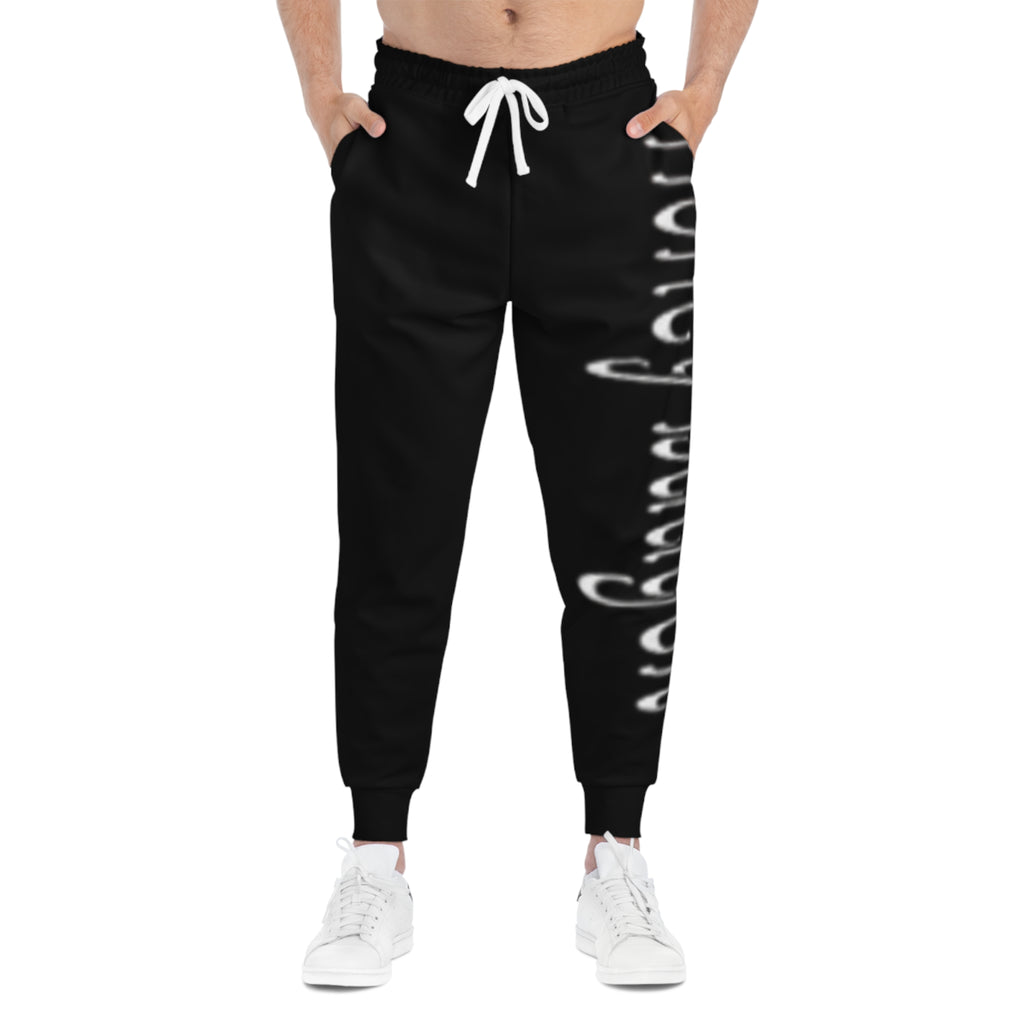 Side leg HUSTLER Joggers (Cuffed/ White )