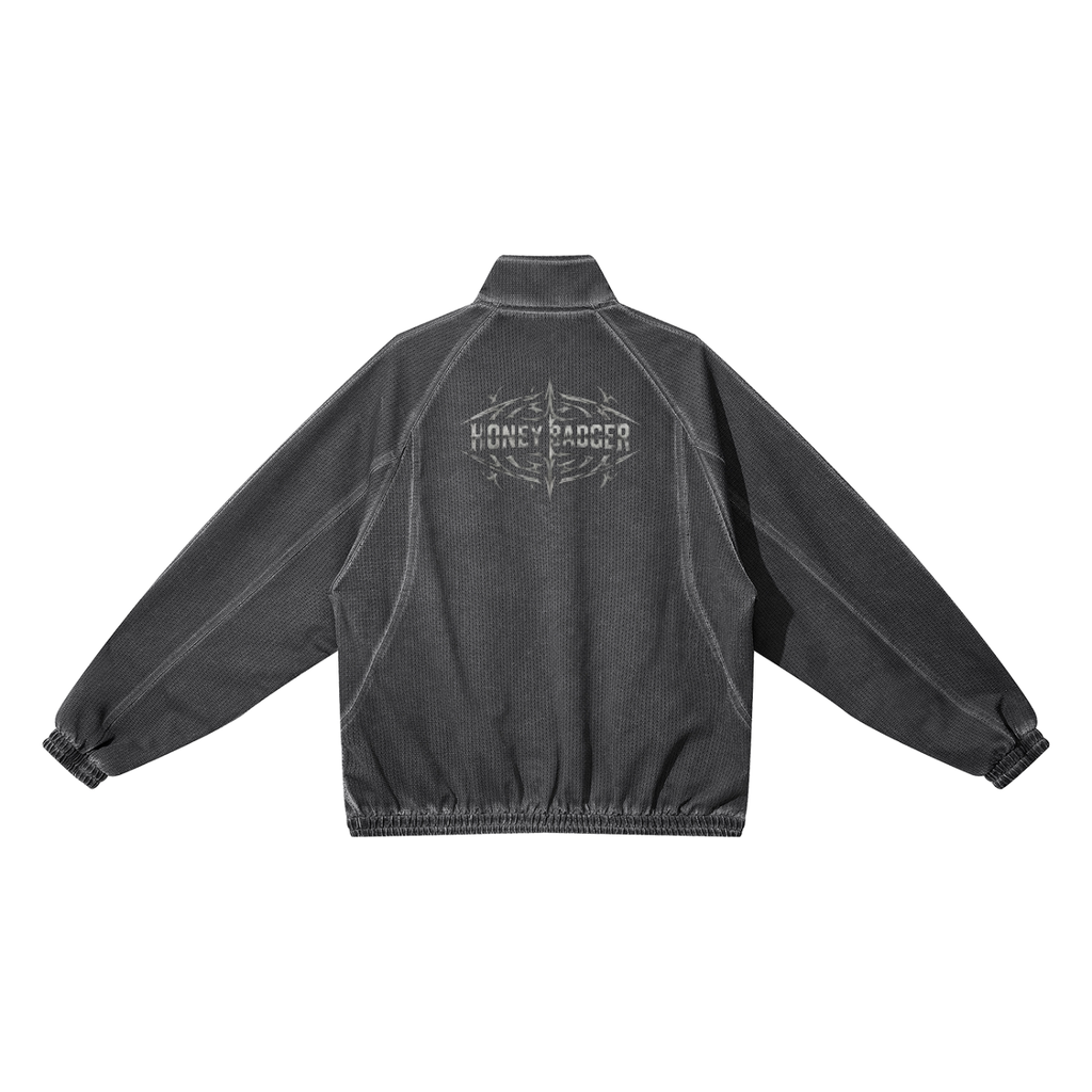 Y2K Vintage Wash Zip Mesh Jacket