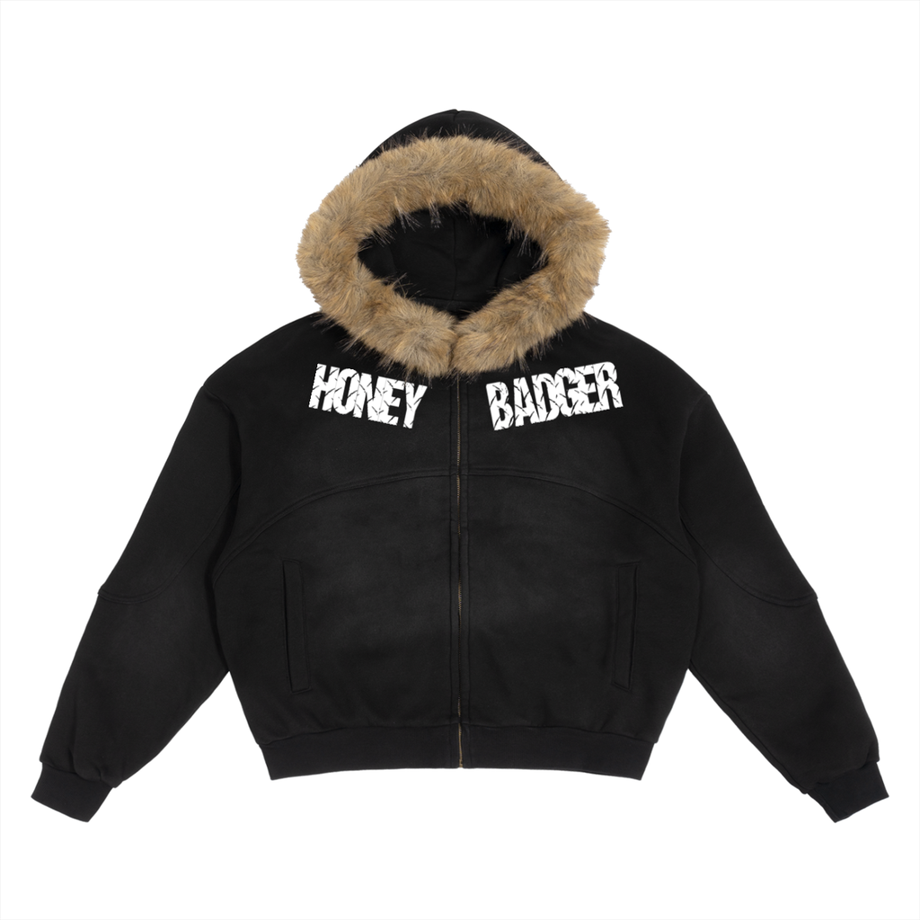 IRON Detachable Fur Hoodie