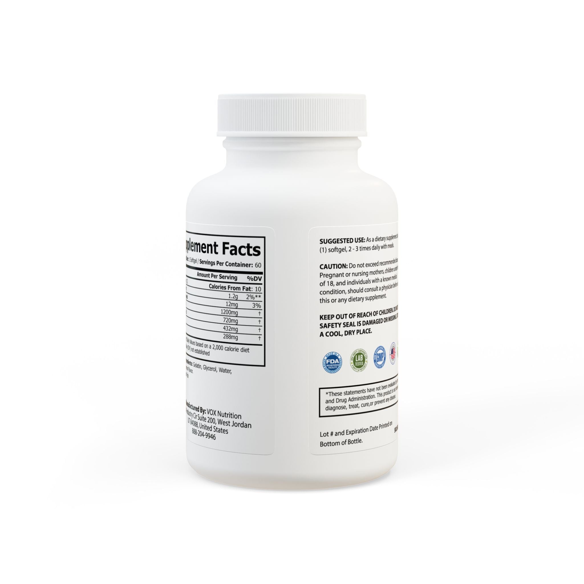 Omega 3 FISH OIL Supplement (60 Softgels)
