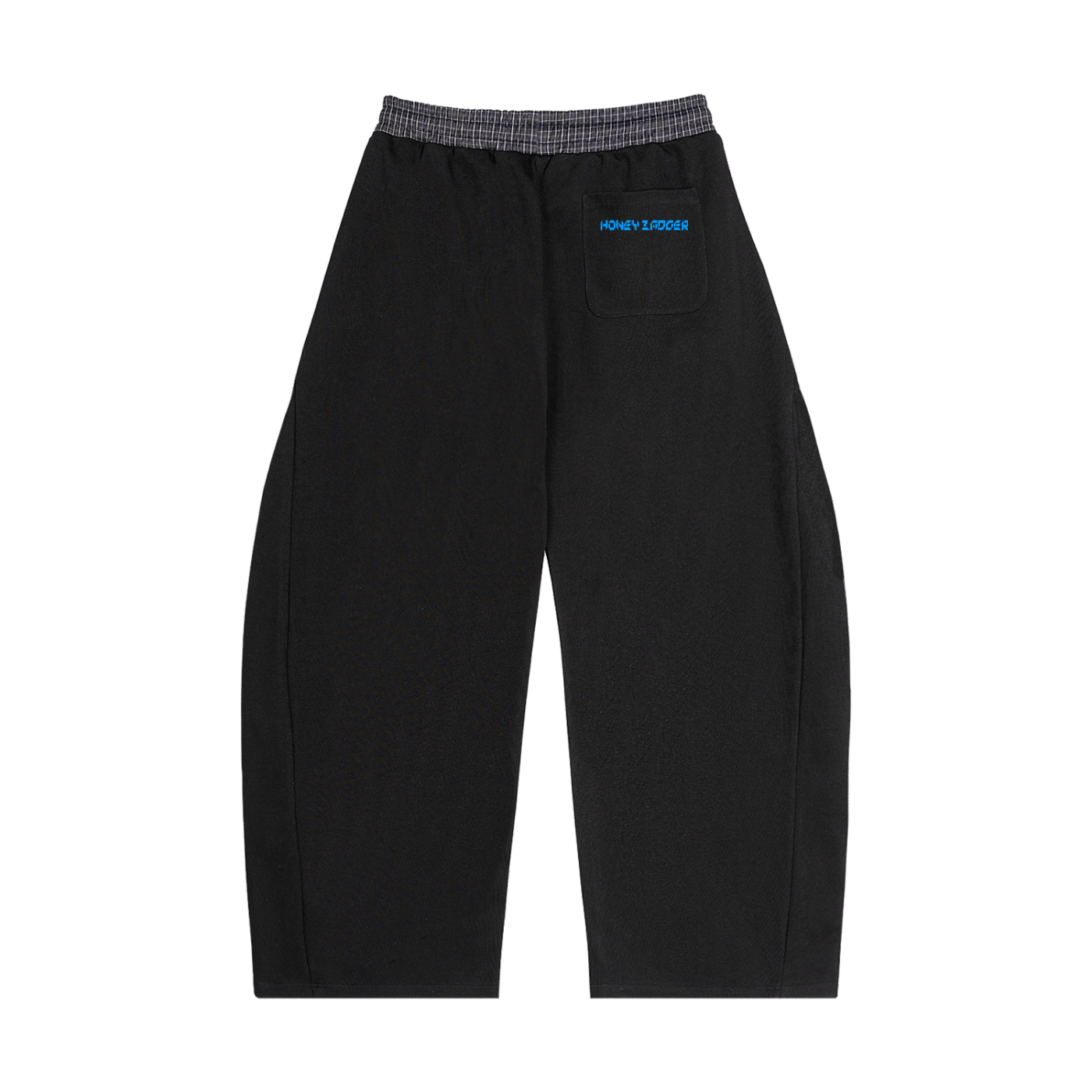 Blue Plaid Waistband Barrel Sweatpants