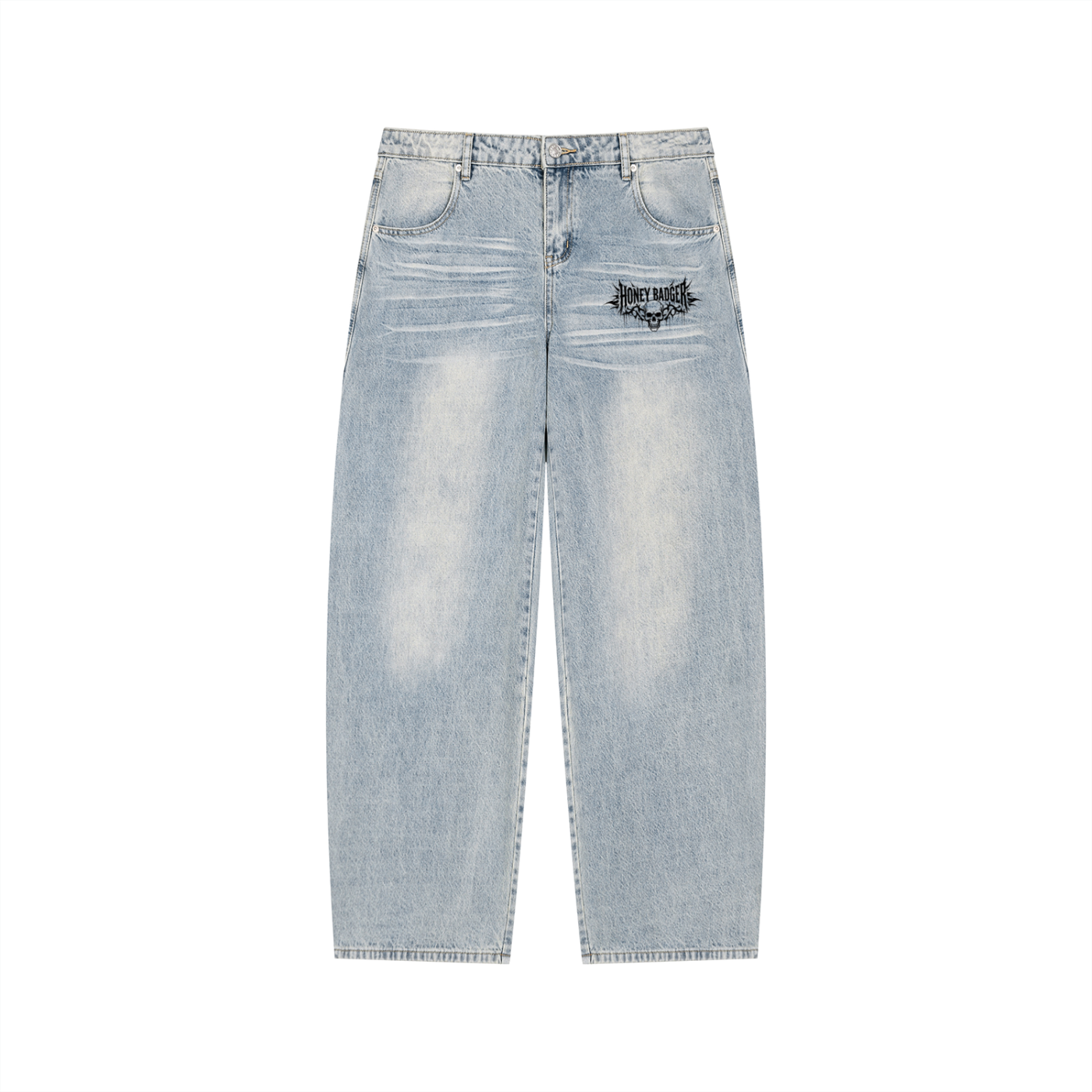 Y2K Enzyme Wash Wide Leg Jeans