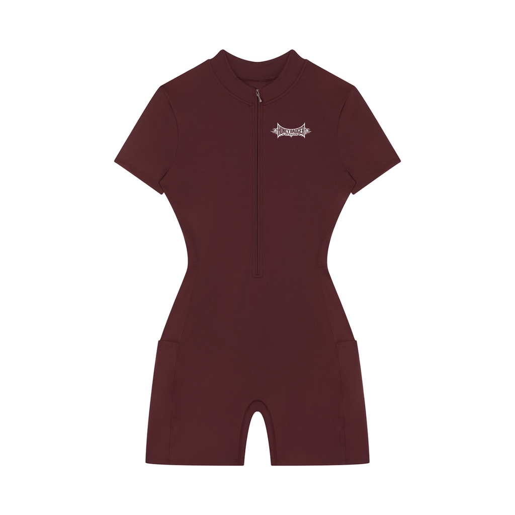 Y2K Women's Zip Short Sleeve Romper