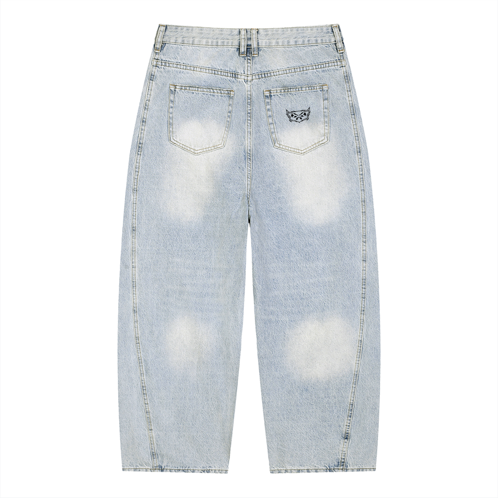 Y2K Vintage Wash Barrel Leg Jeans