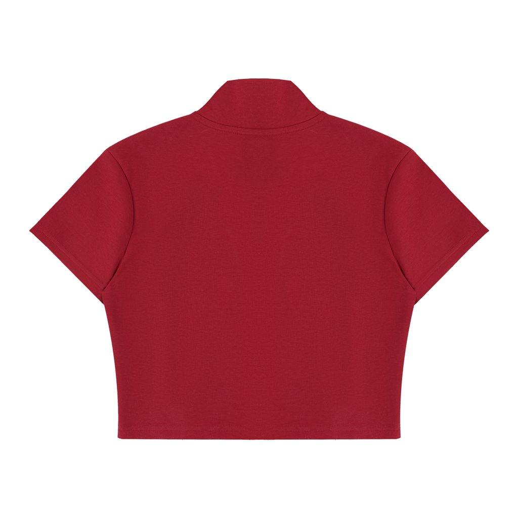 Women's Y2K Cropped Zip Short Sleeve Tee