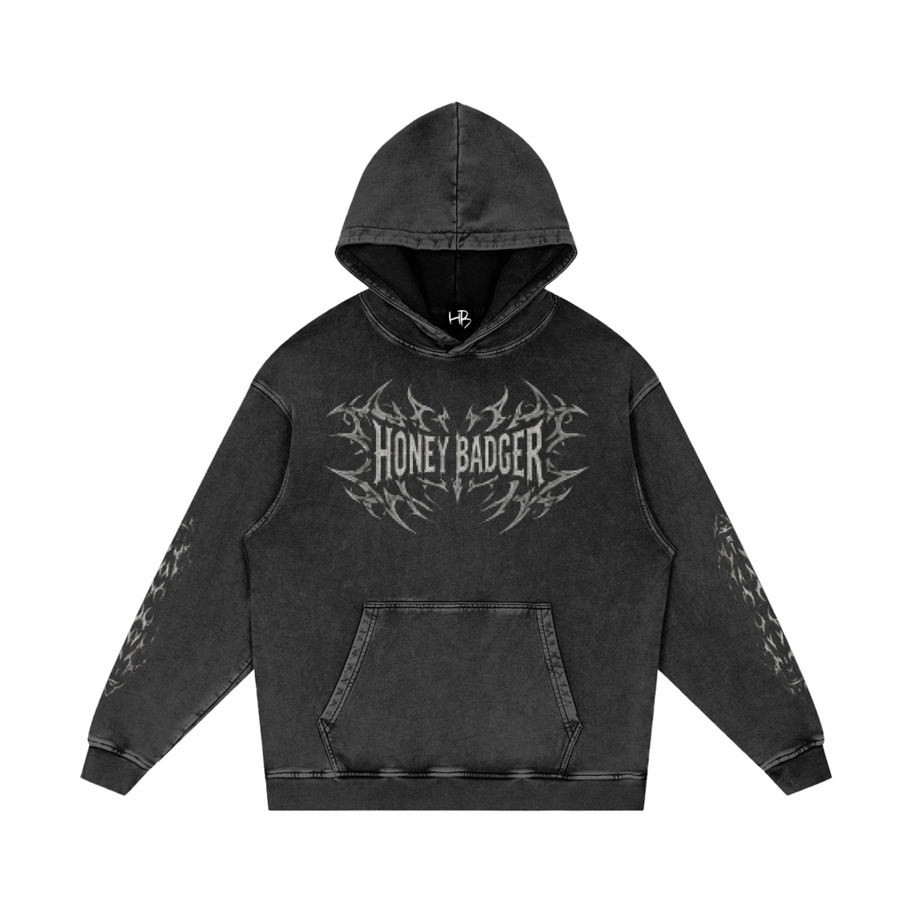 Y2K Graphic Snow Washed Cotton Hoodie