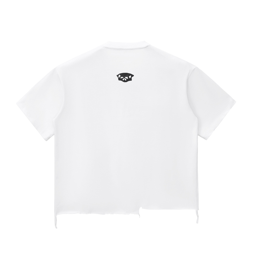 Snow Wash Raw-Hem Boxy T-shirt
