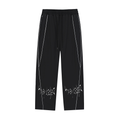 Striped-Leg Straight Sweats(Bottom Logo)