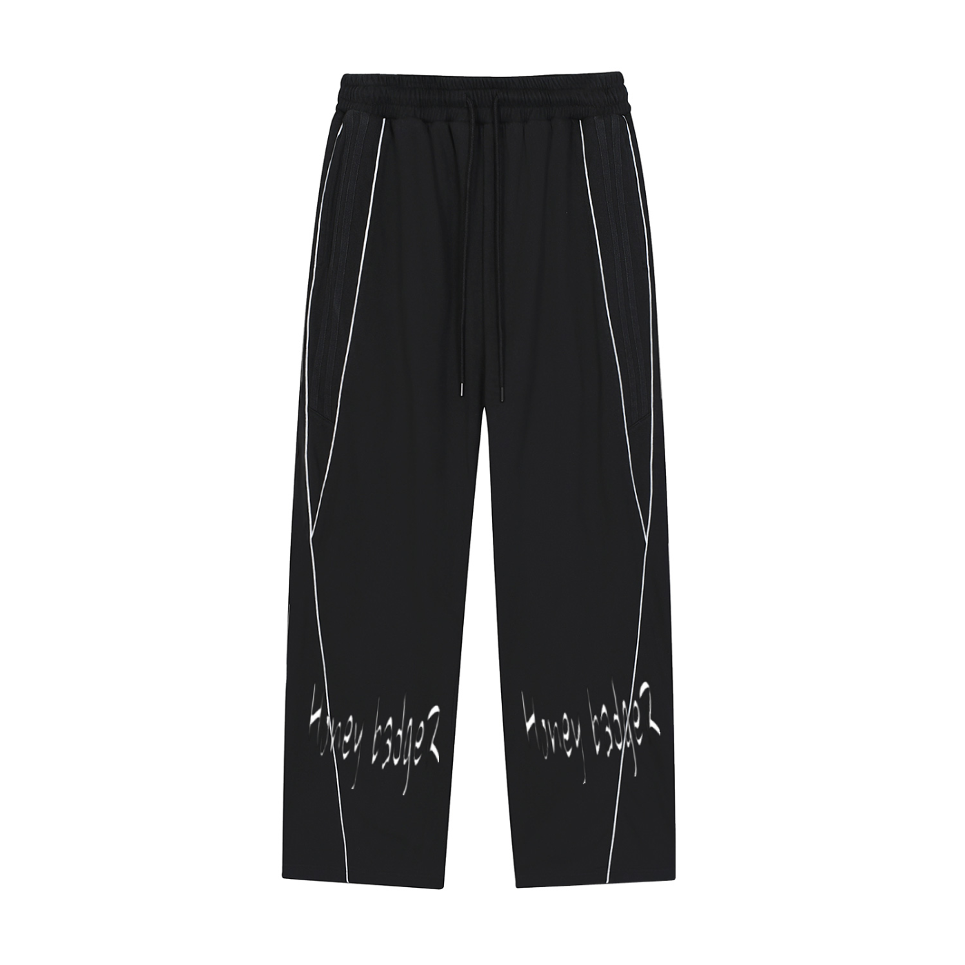 Striped-Leg Straight Sweats(Bottom Logo)
