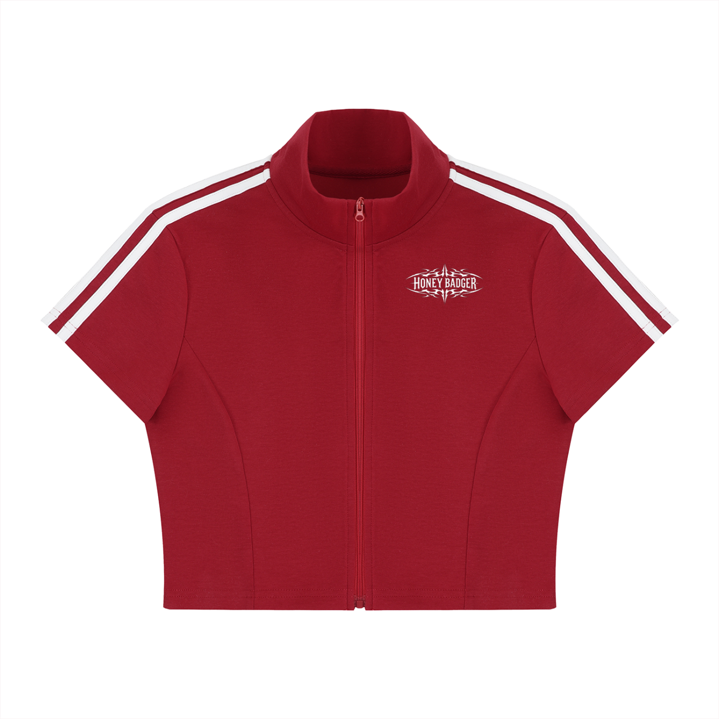 Women's Y2K Cropped Zip Short Sleeve Tee