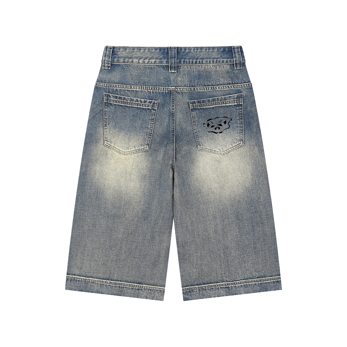 Vintage Wash DEFIANCE Baggy Denim Shorts