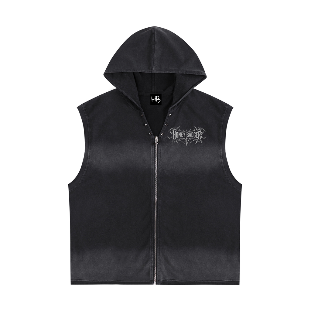 Y2K Vintage Washed Zip Hooded Tank
