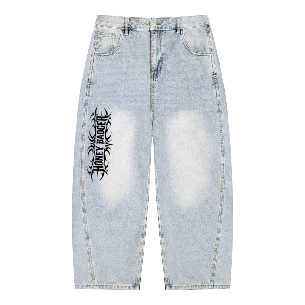 Y2K Vintage Wash Barrel Leg Jeans