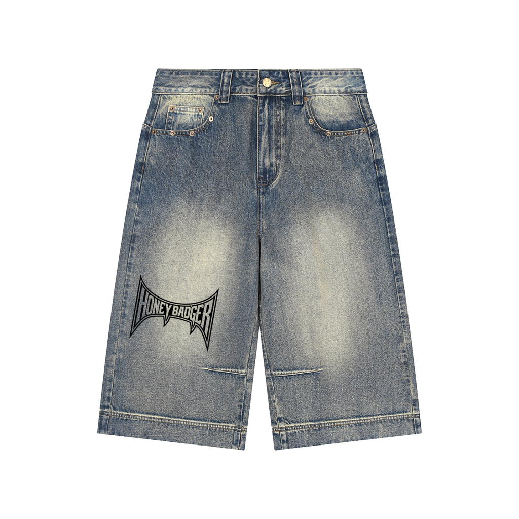 Vintage Wash DEFIANCE Baggy Denim Shorts