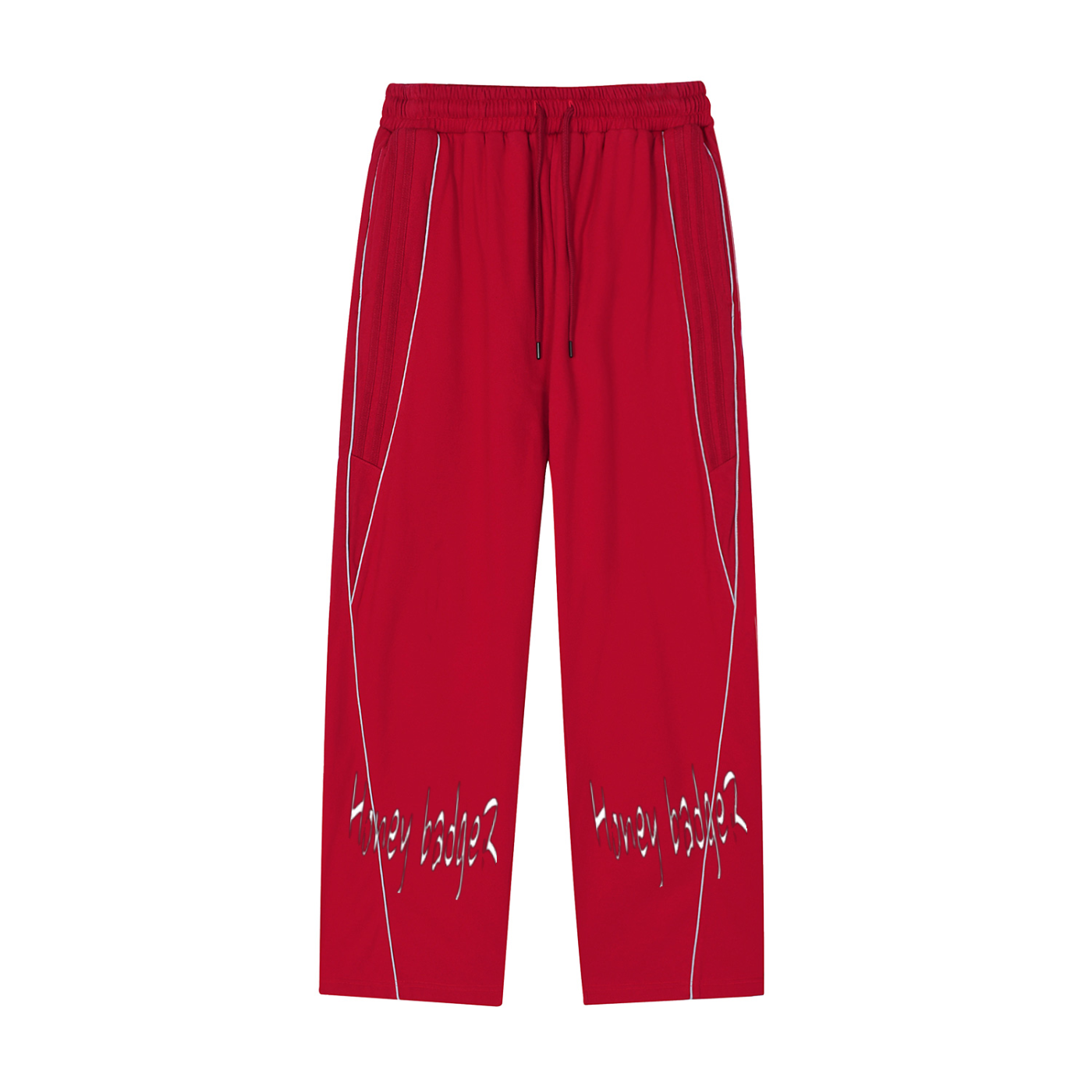 Striped-Leg Straight Sweats(Bottom Logo)