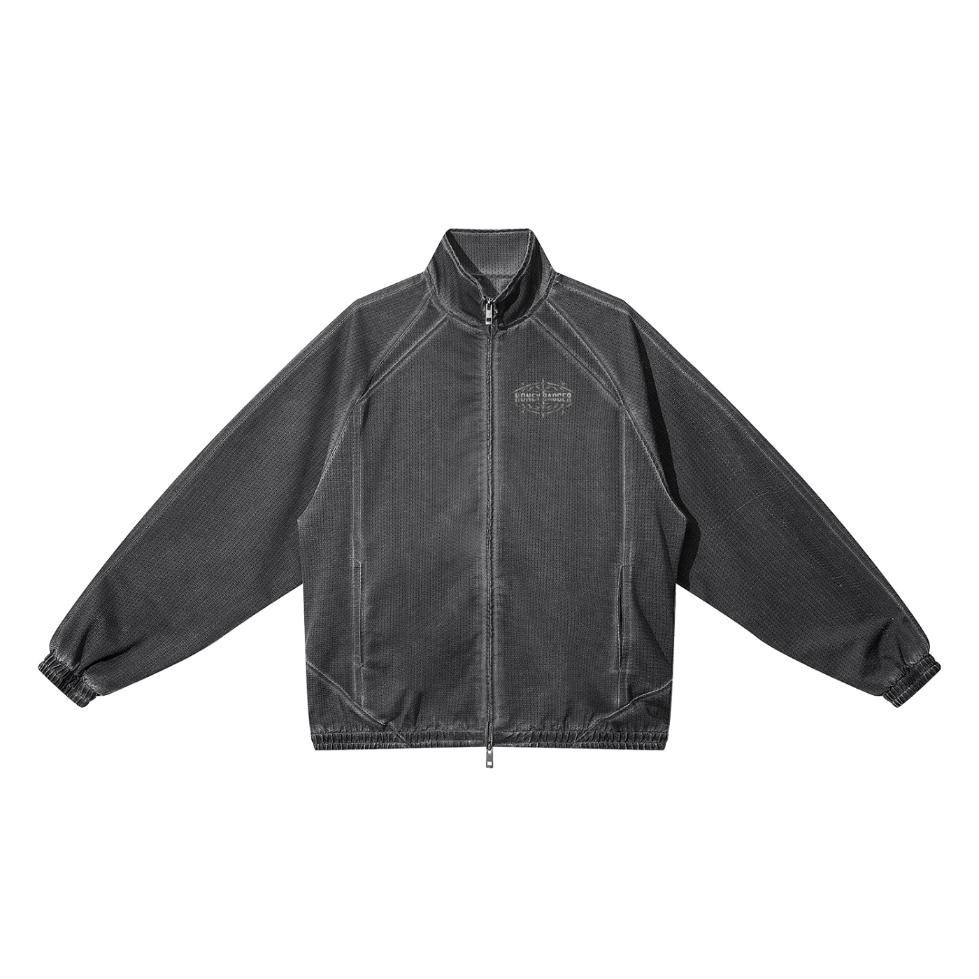 Y2K Vintage Wash Zip Mesh Jacket