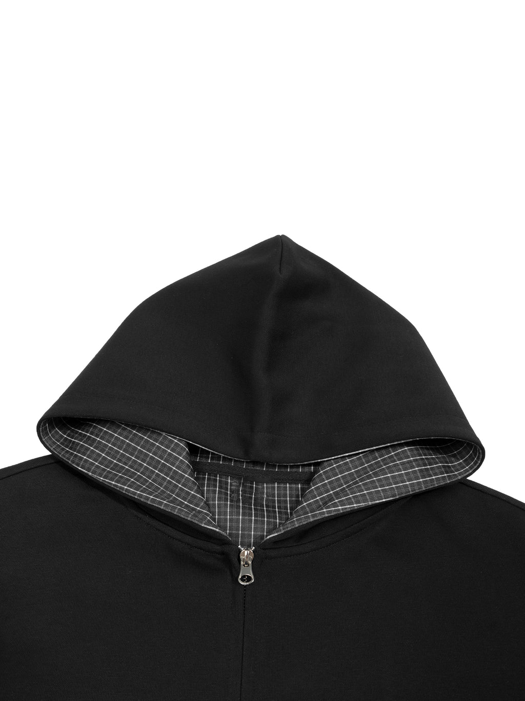 SHADOW Plaid Boxy Zip Hoodie